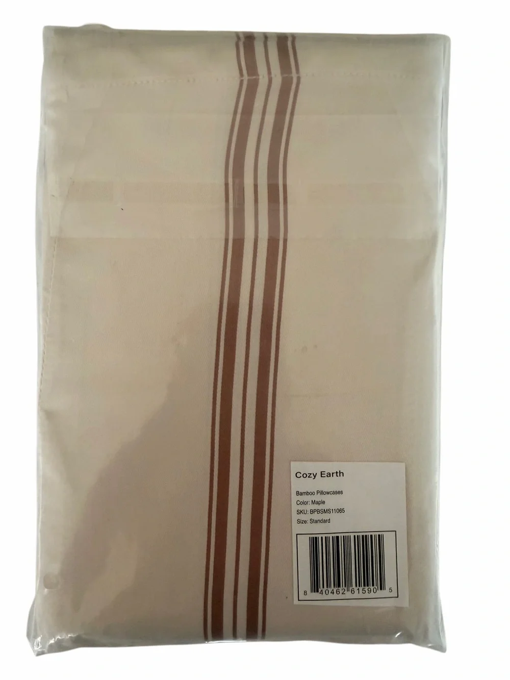 Cozy Earth Bamboo Pillowcases Baja Maple Stripe Standard Size NWT